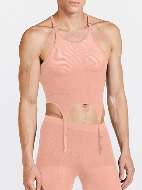 Mens Pinstripe Knit Cutout Vest 5 Mens Pinstripe Knit Cutout Vest - Image 3