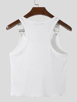Men Adjustable Strap Buckle Stretch Knit Pit Vest -Incerun Shop bc552b19 5a97 4632 a7cb dd5ac9d044ba