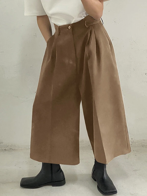 Mens Oval Waist Patch Loose Flared Pants 6 Mens Oval Waist Patch Loose Flared Pants - Image 4