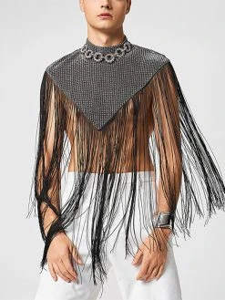 Mens Tassel Hem High Neck Cloak -Incerun Shop bd6e5d2a 2026 4230 938e 6cb06f6cb4c0