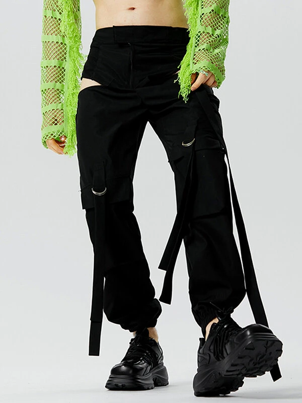 Mens Cutout Design Flap Pocket Cargo Pants 3 Mens Cutout Design Flap Pocket Cargo Pants