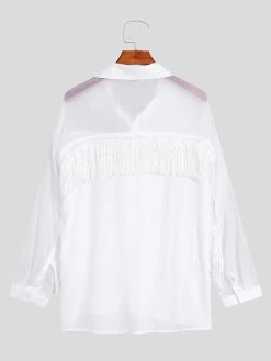 Mens See Through Fringe Shirt -Incerun Shop c09d0c90 4ab9 4b7c 8f1d 446e6cc3f33e