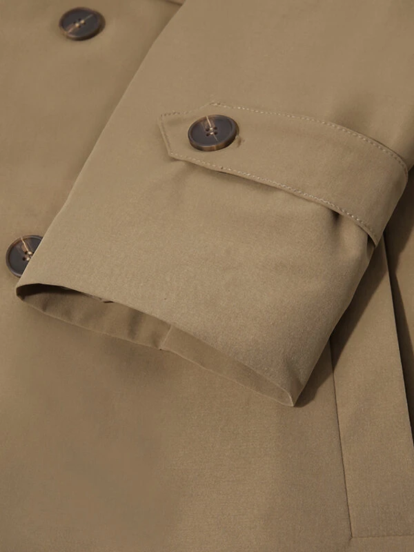 Mens Double-breasted Waist Belt Long Coat 14 Mens Double-breasted Waist Belt Long Coat - Image 12