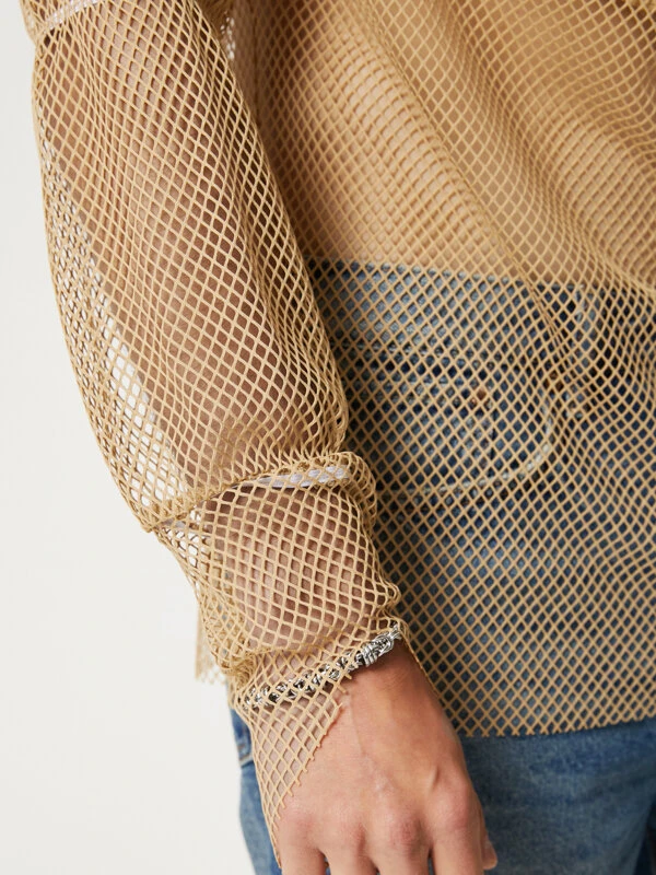 Mens Mesh See Through Swing Collar T-Shirt 8 Mens Mesh See Through Swing Collar T-Shirt - Image 6