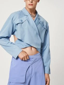 Mens Solid Irregular Cross Cutout Crop Blazer -Incerun Shop c1eac30b 6611 4de0 b5d0 5e451112b5f2