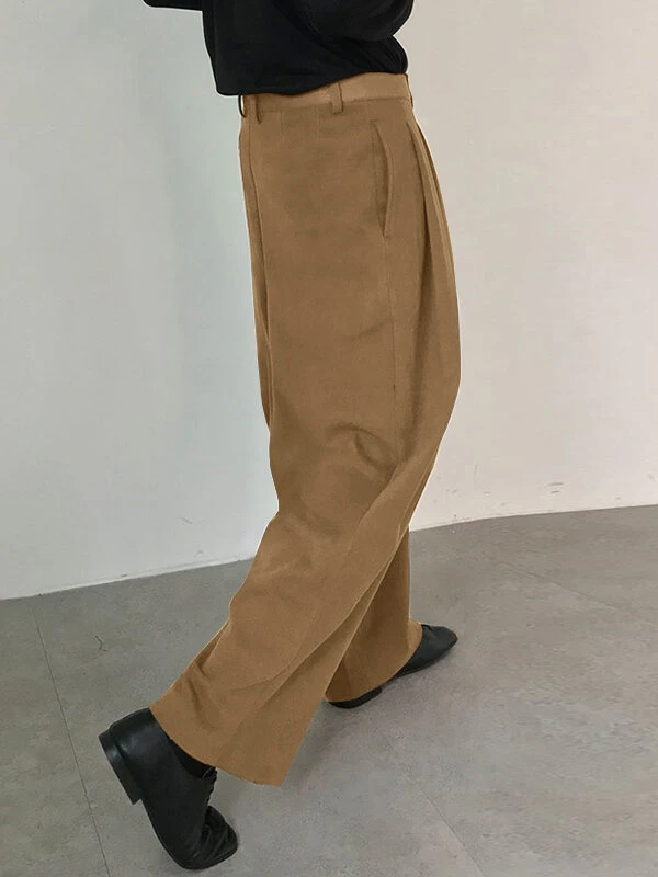Men Casual Solid Color Wide-leg Pants 4 Men Casual Solid Color Wide-leg Pants - Image 2