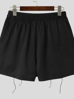 Men Front Drawstring Elastic Waist Shorts -Incerun Shop c2450392 ec19 494d ab5c fca643ac6b92