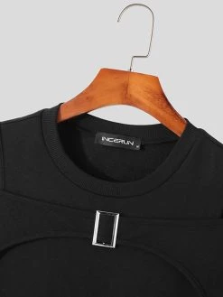 Mens Cutout Cold Shoulder Leisure T-Shirt -Incerun Shop c2fc75c8 eed7 4152 ad39 7e22ee4cadbf