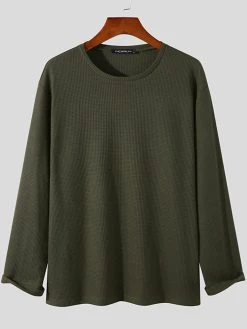 Mens Knit Draping Loose Long-sleeved T-Shirts -Incerun Shop c464218b dd16 400c aea9 9cb9de145d8b