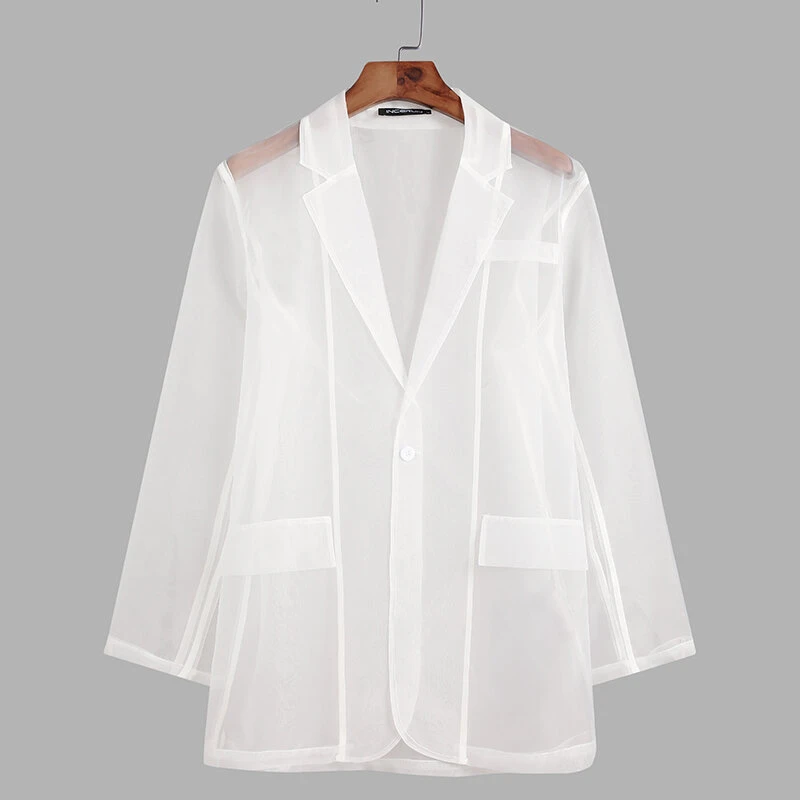 Men Transparent Casual Jacket Shirts 6 Men Transparent Casual Jacket Shirts - Image 4