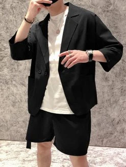 Men's Loose Casual Mid-sleeve Shorts Set -Incerun Shop c56a9c47 ab53 470e b39f 7261ee6b2ed9