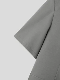 Mens Solid Collarless Short Sleeve Casual Blazer -Incerun Shop c5948dfc f5e8 4fcd ac23 b78d6f243f41