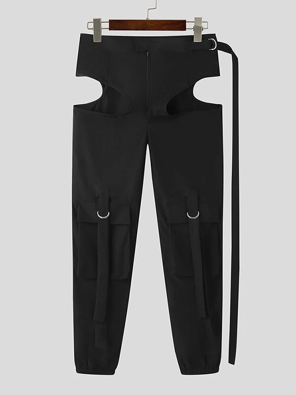 Mens Cutout Design Flap Pocket Cargo Pants 9 Mens Cutout Design Flap Pocket Cargo Pants - Image 7