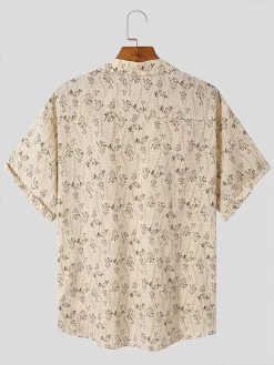 Mens Loose Print Short Sleeve Shirt -Incerun Shop c7df1452 0e0a 4448 8365 535c771d9c77