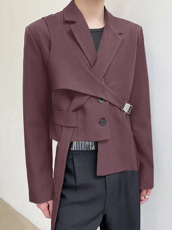 Mens Irregular Design Casual Short Blazer 4 Mens Irregular Design Casual Short Blazer - Image 2