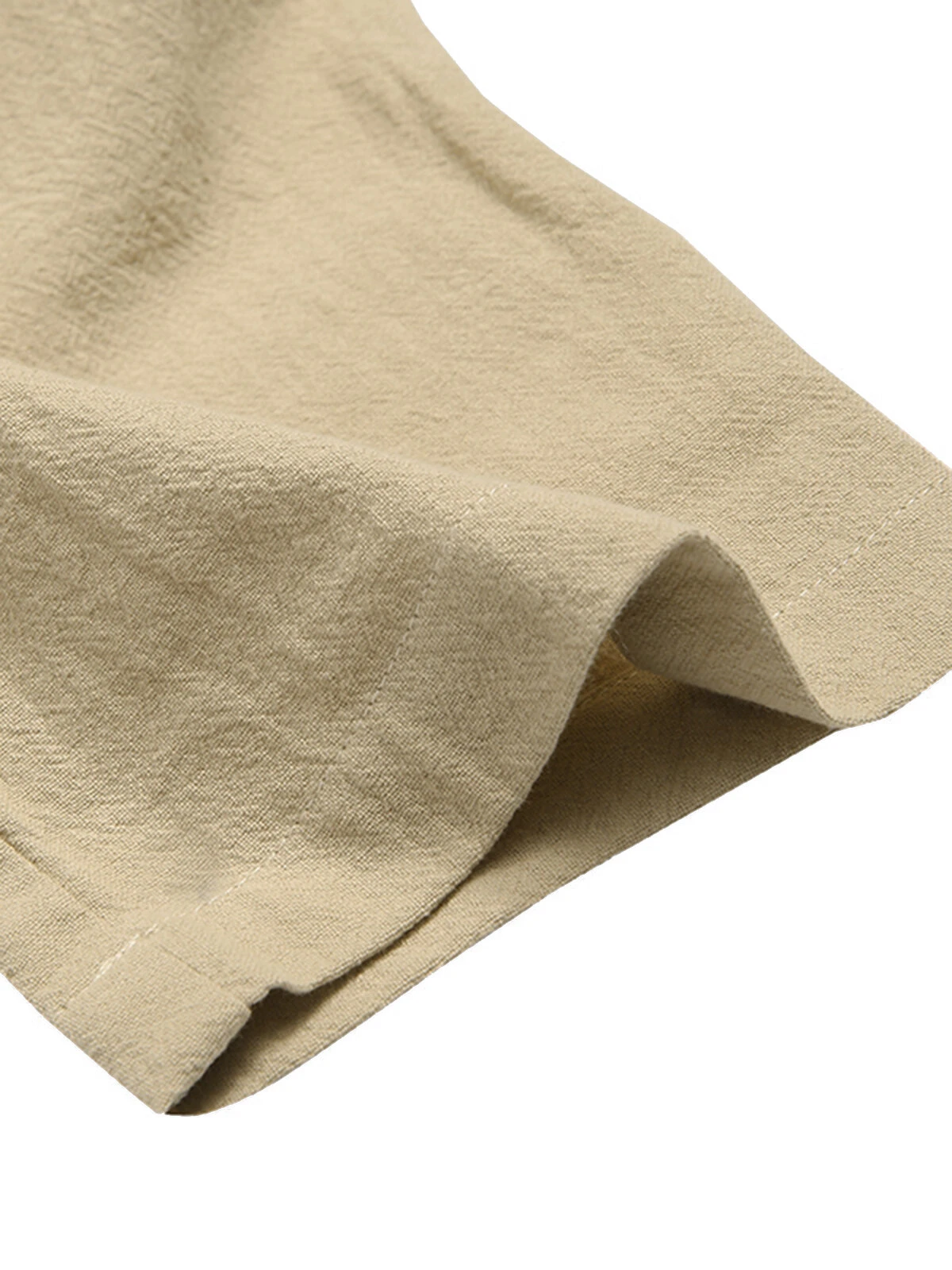 Mens Solid Lace-Up Neck 100%Cotton Long Sleeve T-Shirt 11 Mens Solid Lace-Up Neck 100%Cotton Long Sleeve T-Shirt - Image 9