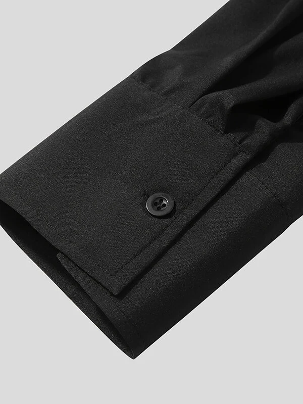 Mens Shoulder Ruffled Concealed Placket Casual Shirts 11 Mens Shoulder Ruffled Concealed Placket Casual Shirts - Image 9