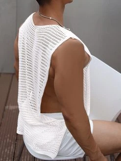 Mens Fishnet Side Split Tie V-Neck Sleeveless Tank 10 Mens Fishnet Side Split Tie V-Neck Sleeveless Tank -Incerun Shop c981edd2 8ef0 425b 8dc6 5e9c88653ce2