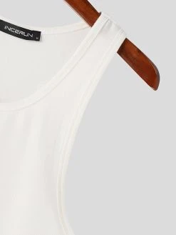 Mens Solid Scoop Neck Knit Sleeveless Bodysuit -Incerun Shop cb3ec3c5 a680 4cf1 8340 56b1d783b3f7