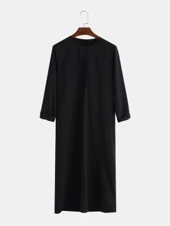 Mens Ethnic Saudi Arabian Thobe Zipper Long Sleeve Kaftan T-Shirt -Incerun Shop cb54bac1 e597 487d a322 de33c06e28ea