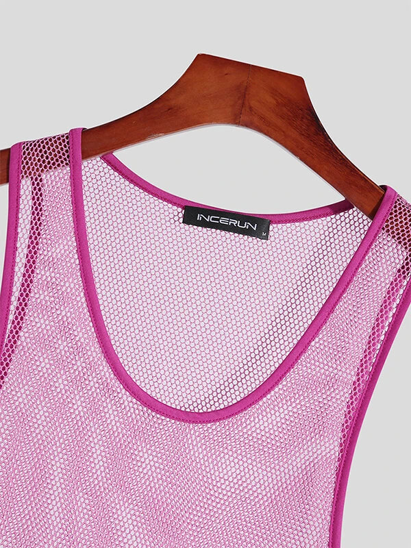 Men Mesh See Through Sleeveless Vest 9 Men Mesh See Through Sleeveless Vest - Image 7