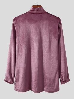 Men Suede High Neck Long Sleeve T-Shirt 14 Men Suede High Neck Long Sleeve T-Shirt -Incerun Shop cbc577db 51f5 471d 8c48 5b8374f2930c