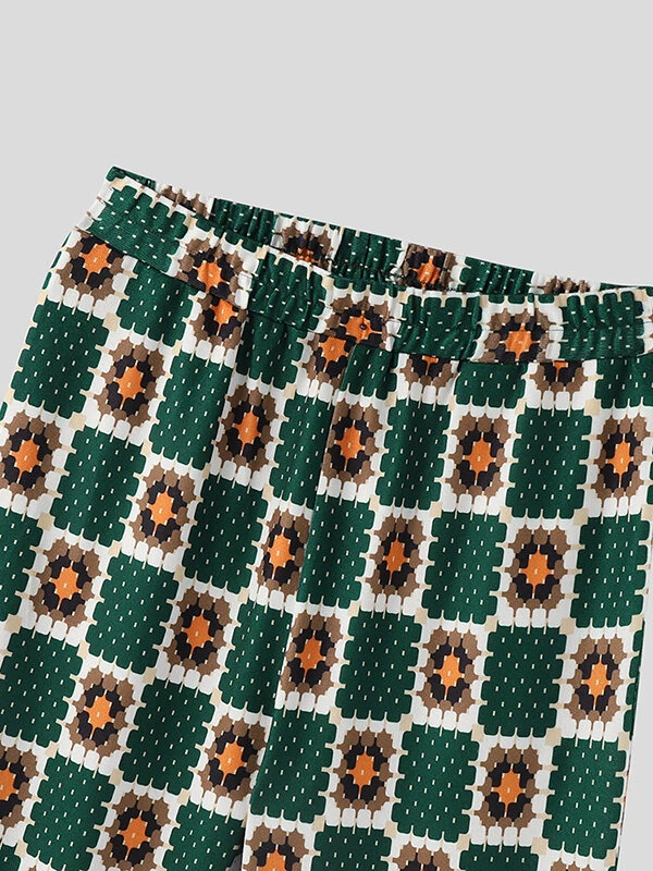 Mens Allover Dot Print Elastic Waist Pants With Pocket 8 Mens Allover Dot Print Elastic Waist Pants With Pocket - Image 6