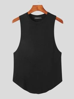 Men Solid Color Round Neck Curved Hem Vest 9 Men Solid Color Round Neck Curved Hem Vest -Incerun Shop ccd0bce9 dcd3 4778 82fc ac95ce58bab6