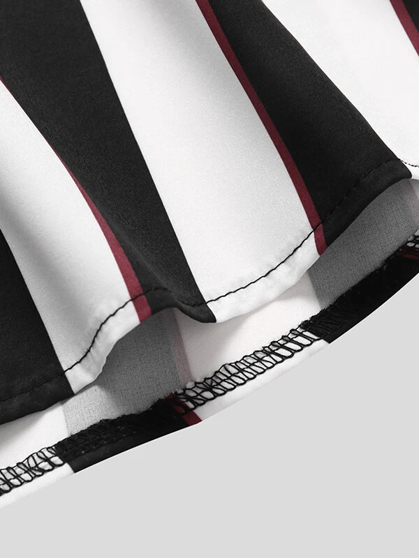 Mens Striped Short Sleeve Shirts Pants Set 8 Mens Striped Short Sleeve Shirts Pants Set - Image 6