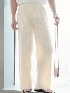 Mens Textured Striped Straight Loose Fit Pants 20 Mens Textured Striped Straight Loose Fit Pants -Incerun Shop cd3c180d be99 420f 912e 23d6e7a5f403