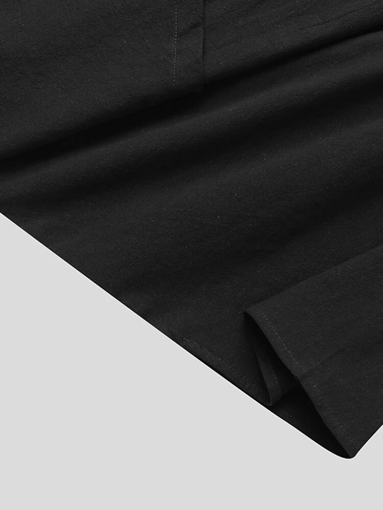 Mens Long Sleeve Cotton Linen Baggy Cardigan Jacket 12 Mens Long Sleeve Cotton Linen Baggy Cardigan Jacket - Image 10