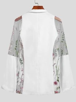 Men's Mesh Patchwork Floral Long-sleeved Blazer -Incerun Shop ceaf52d2 28a6 43e1 ae28 ead8efbfdbf0