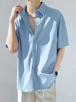 Mens Wrinkle Free Button Down Shirt -Incerun Shop ced2f1c8 9817 45fa 9d45 ac2cb61bc78e