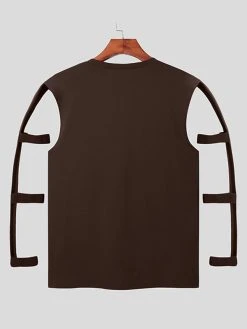 Men Cutout Style Solid T-Shirt 14 Men Cutout Style Solid T-Shirt -Incerun Shop cf2434b1 9346 4f81 b308 494b7ce035a1