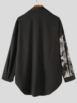 Mens Gothic Punk Patchwork Long Sleeve Shirts -Incerun Shop cf43e93c 596d 4f43 9a94 2ef56e3503e3