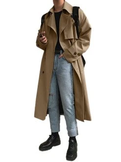 Mens Double-breasted Waist Belt Long Coat 17 Mens Double-breasted Waist Belt Long Coat -Incerun Shop cfb35511 fa8b 4544 9fb7 3f40e9823116