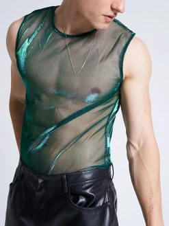 Men See Through Shiny Coating Crop Top -Incerun Shop cff263bb 8a5c 4cd8 8f02 dbafbb53b455