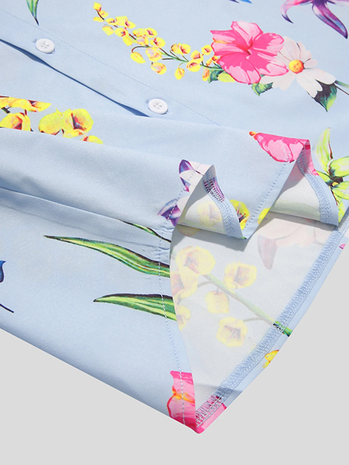 Mens Short Sleeve Flower Printed Casual Holiday Shirts 8 Mens Short Sleeve Flower Printed Casual Holiday Shirts - Image 6