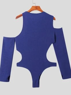 Mens Plain Cutout Bodysuit -Incerun Shop d192f3c1 fd44 4983 9b82 84988bfe2c03