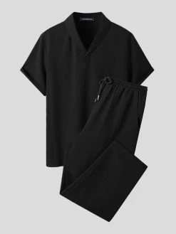 Mens Textured Shawl Collar Two Pieces Outfits 14 Mens Textured Shawl Collar Two Pieces Outfits -Incerun Shop d1aa1781 53ee 4c5d b457 f90f5a7615c3