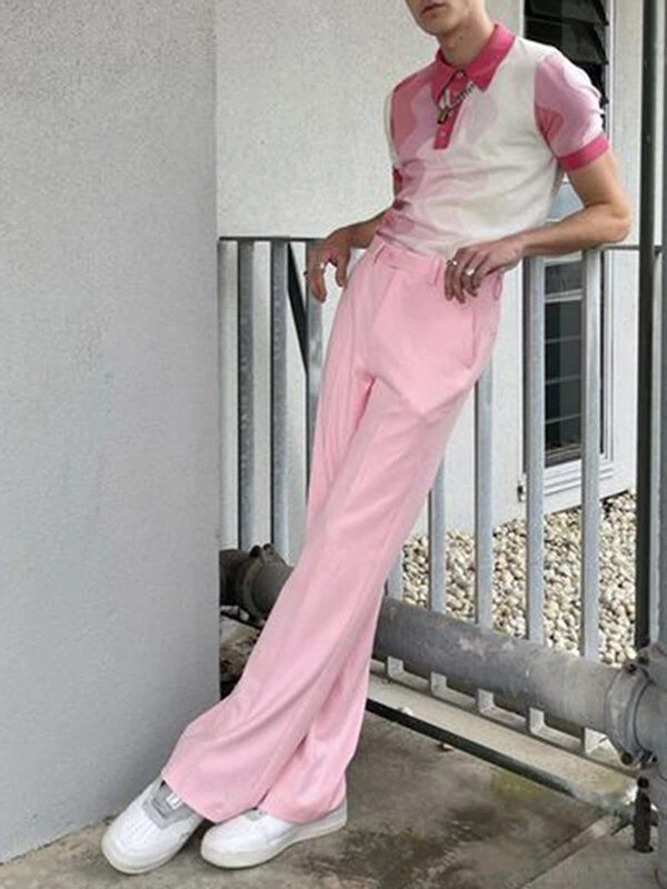 Mens Ombre Wave Striped Knit Short Sleeve Golf Shirt 6 Mens Ombre Wave Striped Knit Short Sleeve Golf Shirt - Image 4