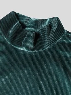 Mens High Neck Velvet Striped Long-sleeved T-Shirt 14 Mens High Neck Velvet Striped Long-sleeved T-Shirt -Incerun Shop d3f8091d 739e 479b 8611 76f5da9e1d71