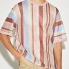 Mens Colorful Striped Mesh See Through Loose Short Sleeve T-Shirt -Incerun Shop d408a344 05b0 4b0a 82e3 bbad1558b643