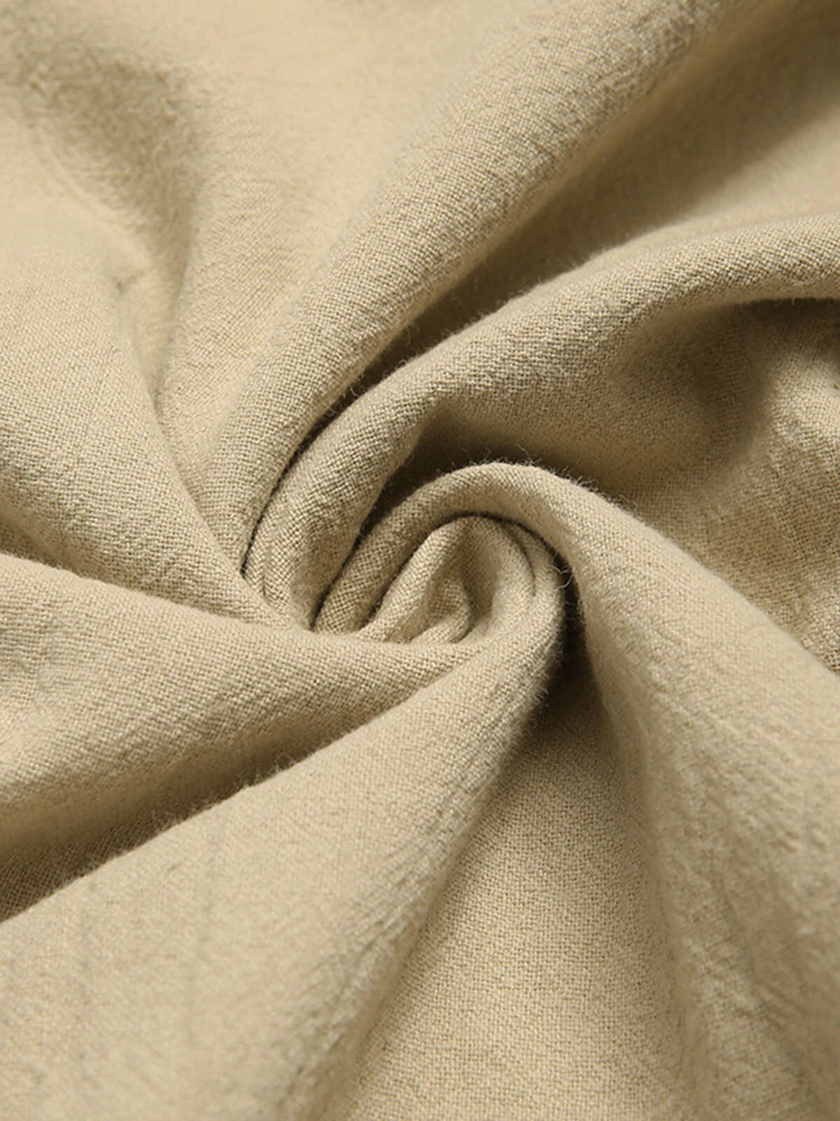 Mens Solid Lace-Up Neck 100%Cotton Long Sleeve T-Shirt 9 Mens Solid Lace-Up Neck 100%Cotton Long Sleeve T-Shirt - Image 7