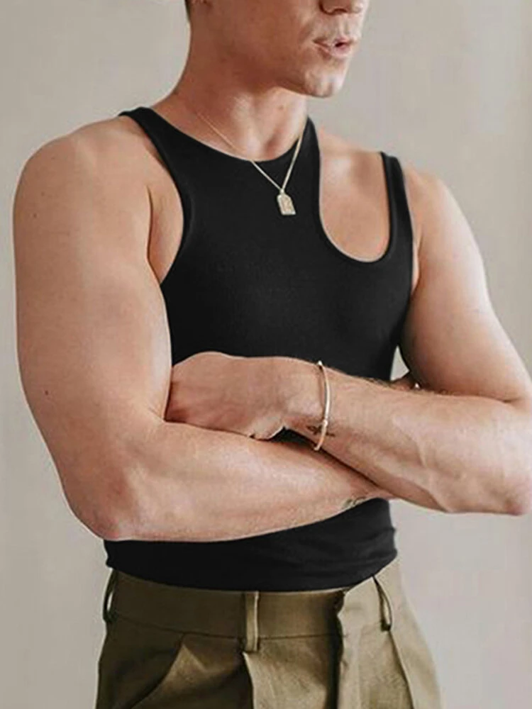 Mens Sexy Cutout Shoulder Sleeveless Vest 7 Mens Sexy Cutout Shoulder Sleeveless Vest - Image 5