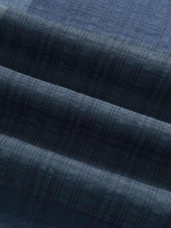 Mens Stand Collar Plaid Short-sleeved Shirt 10 Mens Stand Collar Plaid Short-sleeved Shirt - Image 8