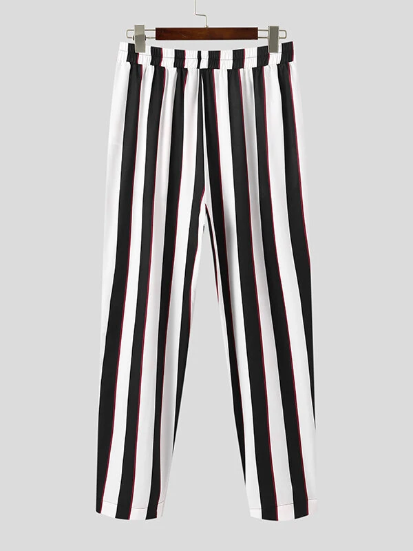 Mens Striped Short Sleeve Shirts Pants Set 11 Mens Striped Short Sleeve Shirts Pants Set - Image 9