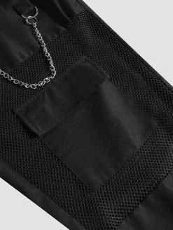 Mens Mesh Patchwork Chain Design Flap Pocket Pants 14 Mens Mesh Patchwork Chain Design Flap Pocket Pants -Incerun Shop d6bfca71 2309 4067 a25b 832b40c49114