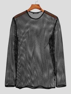 Mens Mesh See Through Long Sleeve T-Shirt 12 Mens Mesh See Through Long Sleeve T-Shirt -Incerun Shop d6ef4b25 c5fb 4a76 ab7d c92c4beabc07
