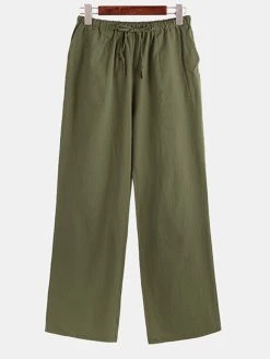 Mens 100% Cotton Chinese Style Plain Wide Leg Pants -Incerun Shop d7cb5b14 cffa 46d8 9dea 3dd53a531f51